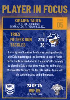 2022 NRL Player In Focus #WIF05 Simaima Taufa Back